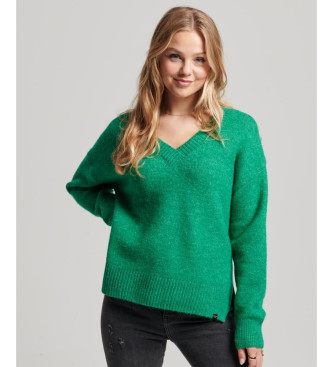 Superdry Maglione oversize verde con scollo a V