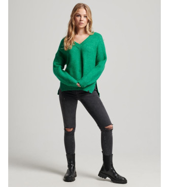 Superdry Camisola com decote em V de grandes dimenses verde