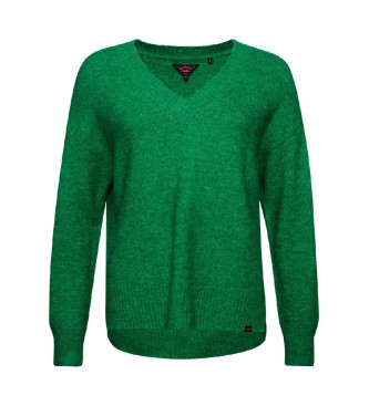 Superdry Camisola com decote em V de grandes dimenses verde