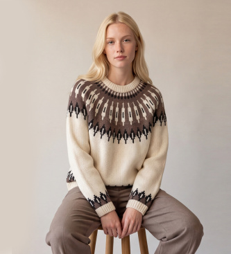Superdry Jersey Fairisle Ronde Hals beige