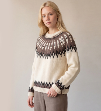 Superdry Jersey Fairisle Ronde Hals beige