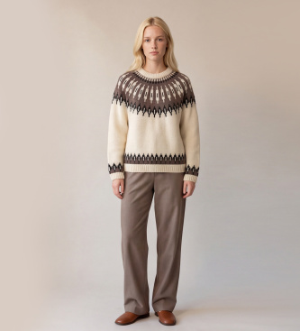 Superdry Jersey Fairisle Ronde Hals beige