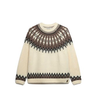 Superdry Jersey Fairisle Ronde Hals beige
