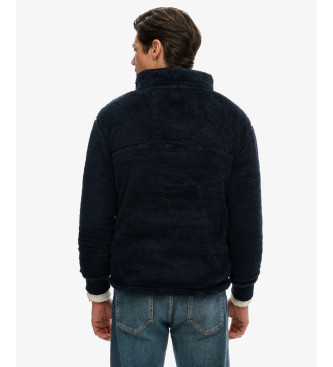 Superdry Pullover High Pile Fleece Half Zip navy