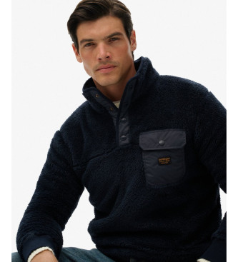 Superdry Pullover High Pile Fleece Half Zip navy