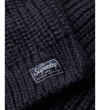 Superdry Locker gestrickter Pullover mit Navy-Rollkragen