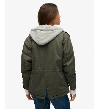 Superdry Moletom Borg verde militar com capuz