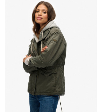 Superdry Moletom Borg verde militar com capuz