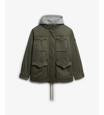 Superdry Moletom Borg verde militar com capuz