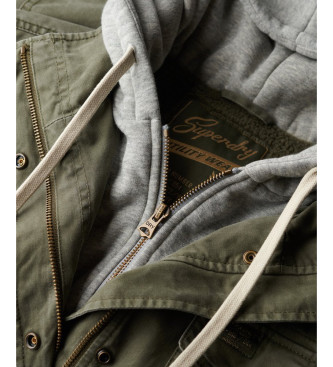 Superdry Moletom Borg verde militar com capuz