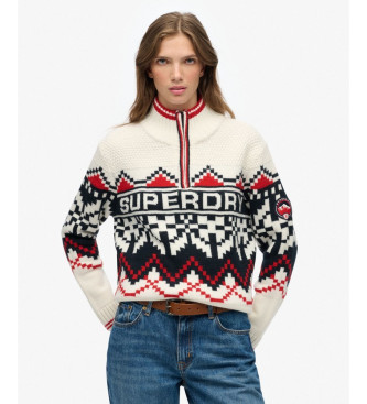 Superdry Beiger Intarsien-Pullover