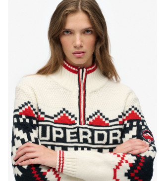 Superdry Beiger Intarsien-Pullover