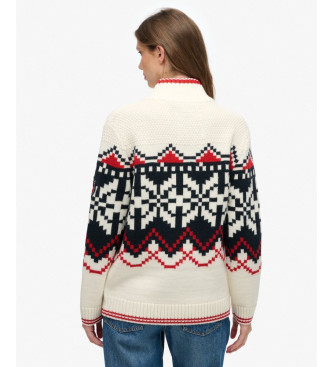 Superdry Beiger Intarsien-Pullover