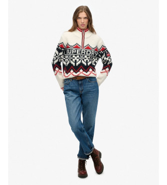 Superdry Beiger Intarsien-Pullover