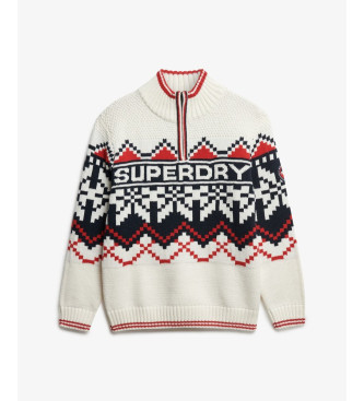 Superdry Beiger Intarsien-Pullover