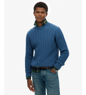 Superdry Pull Jacob Cable bleu