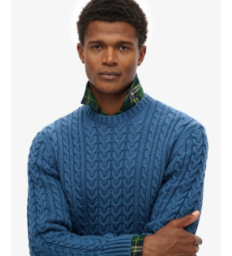 Superdry Pull Jacob Cable bleu