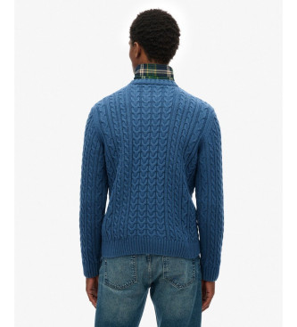 Superdry Pull Jacob Cable bleu