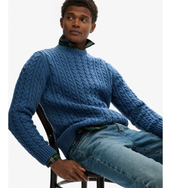 Superdry Pull Jacob Cable bleu