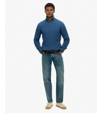 Superdry Pull Jacob Cable bleu