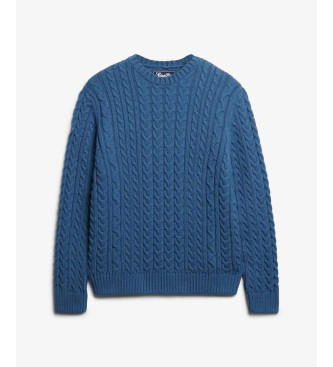 Superdry Pull Jacob Cable bleu