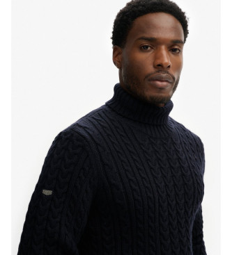 Superdry Camisola Jacob Cable Roll preta