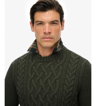 Superdry Pull vert Jacob Cable