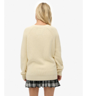 Superdry Afslappet ribstrikket trje beige