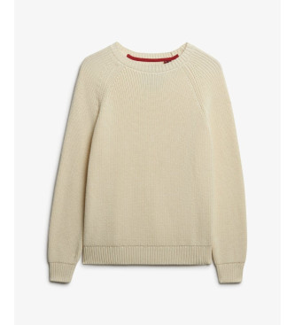 Superdry Afslappet ribstrikket trje beige