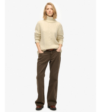 Superdry Rolka bež pulover