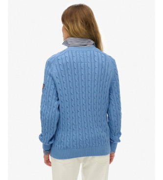 Superdry Slouchy Kabelgebreide trui blauw