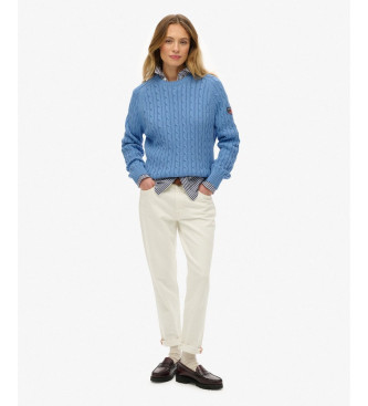 Superdry Slouchy Kabelgebreide trui blauw