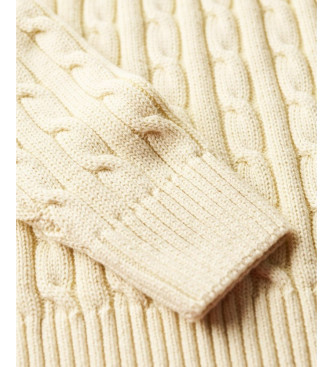 Superdry Maglione beige con arrotolamento a trecce