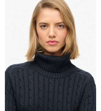 Superdry Jersey Slouchy Cable Roll Neck marino