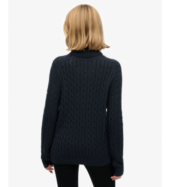 Superdry Jersey Slouchy Cable Roll Neck marino