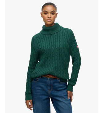 Superdry Slouchy Cable Roll Neck grn trja