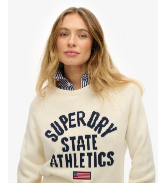 Superdry Jersey Slouchy Intarsia Graphic blanco roto