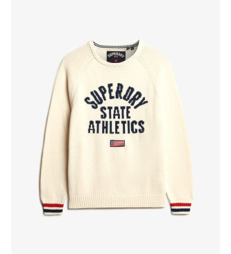 Superdry Jersey Slouchy Intarsia Graphic blanco roto