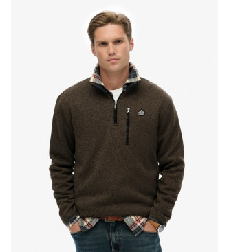 Superdry Jersey Storm Fleece Half Zip marrn