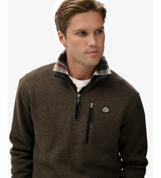 Superdry Jersey Storm Fleece Half Zip marrn