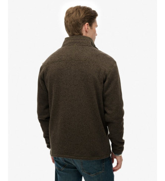 Superdry Jersey Storm Fleece Half Zip marrn