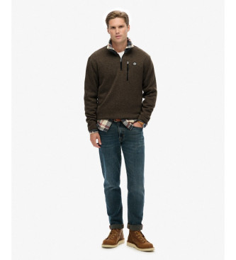 Superdry Jersey Storm Fleece Half Zip marrn