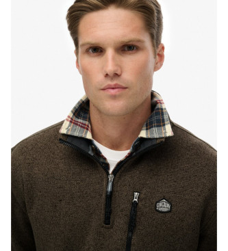 Superdry Jersey Storm Fleece Half Zip marrn
