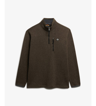 Superdry Jersey Storm Fleece Half Zip marrn