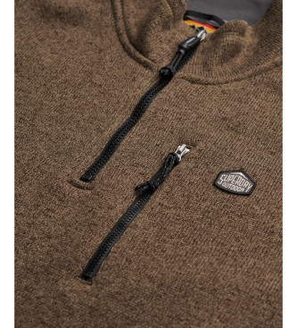 Superdry Jersey Storm Fleece Half Zip marrn