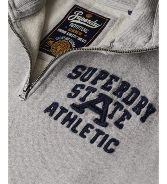 Superdry Pull athltique vintage gris