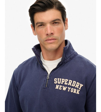 Superdry Vintage Athletic Sweatshirt med halv dragkedja marinbl