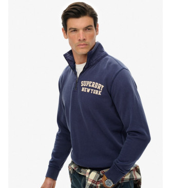 Superdry Vintage Athletic Sweatshirt med halv dragkedja marinbl