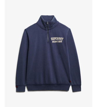 Superdry Vintage Athletic Sweatshirt med halv dragkedja marinbl