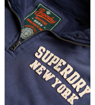 Superdry Vintage Athletic Sweatshirt med halv dragkedja marinbl